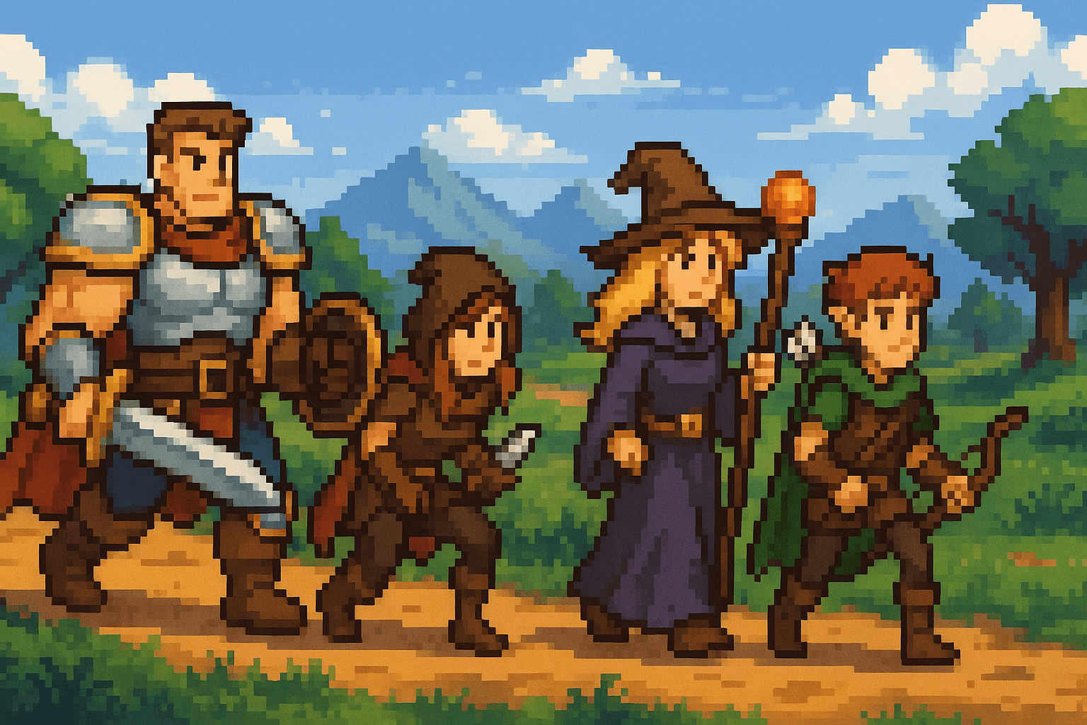 Fantasy RPG Party on a Journey